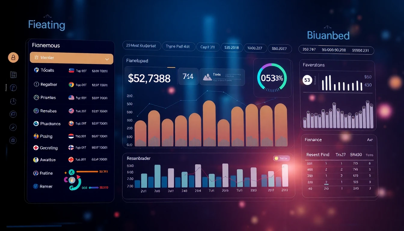 Futuristisches holographisches Finanz-Dashboard mit Budget-Kategorien